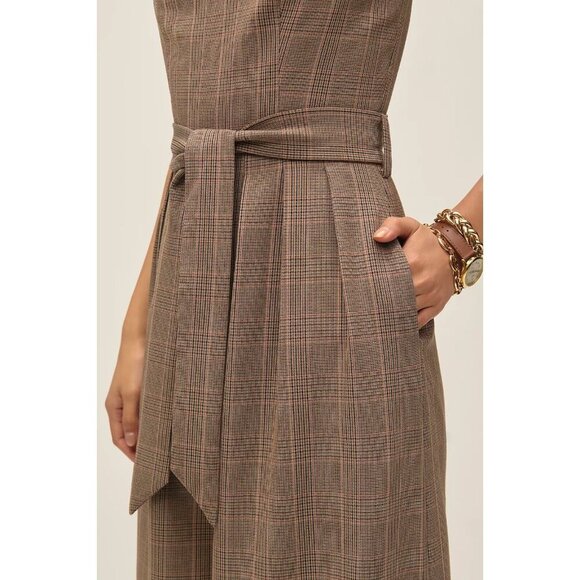 Corey Lynn Calter Plaid Strapless Jumpsuit L - Picture 4 of 4